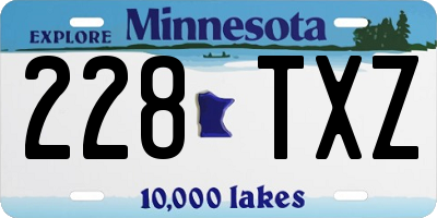 MN license plate 228TXZ