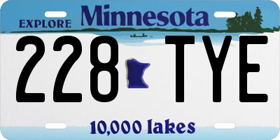 MN license plate 228TYE