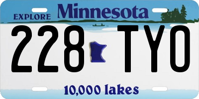 MN license plate 228TYO