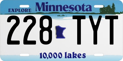 MN license plate 228TYT