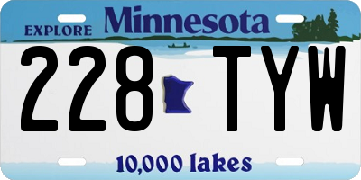 MN license plate 228TYW