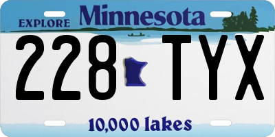 MN license plate 228TYX