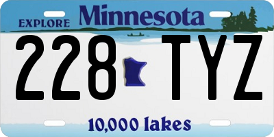MN license plate 228TYZ
