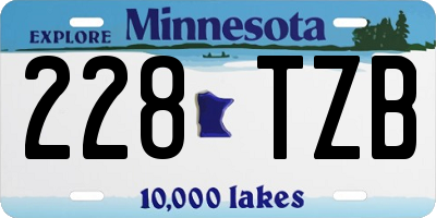 MN license plate 228TZB