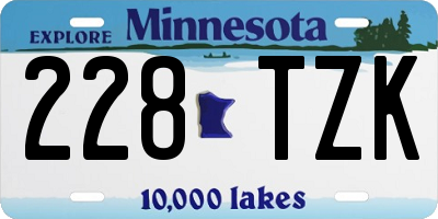 MN license plate 228TZK