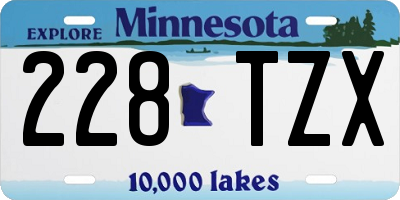 MN license plate 228TZX