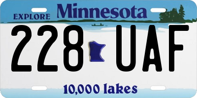 MN license plate 228UAF