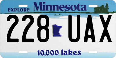 MN license plate 228UAX