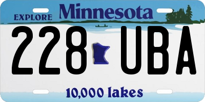 MN license plate 228UBA