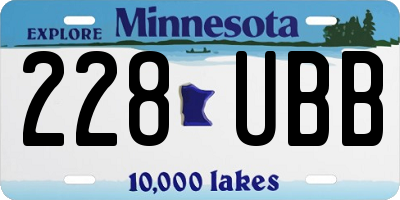 MN license plate 228UBB