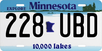 MN license plate 228UBD