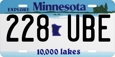 MN license plate 228UBE