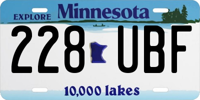 MN license plate 228UBF