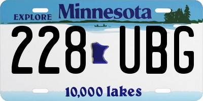 MN license plate 228UBG