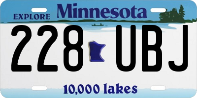 MN license plate 228UBJ