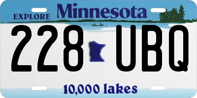 MN license plate 228UBQ
