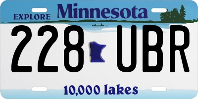 MN license plate 228UBR