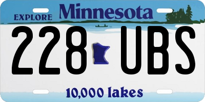 MN license plate 228UBS