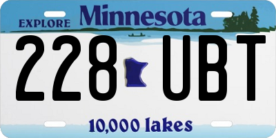 MN license plate 228UBT
