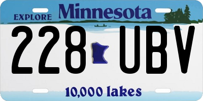 MN license plate 228UBV