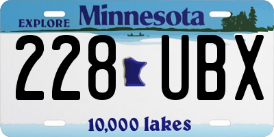 MN license plate 228UBX