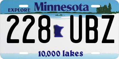 MN license plate 228UBZ