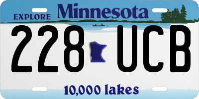 MN license plate 228UCB