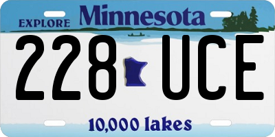 MN license plate 228UCE