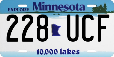 MN license plate 228UCF