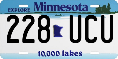 MN license plate 228UCU