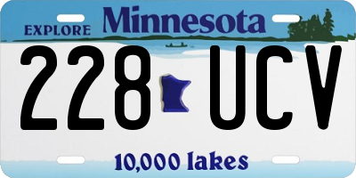 MN license plate 228UCV