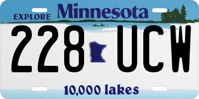 MN license plate 228UCW