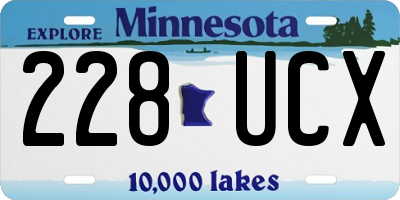 MN license plate 228UCX