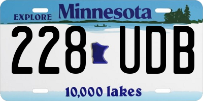 MN license plate 228UDB