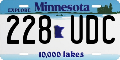 MN license plate 228UDC
