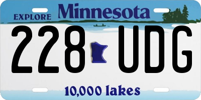 MN license plate 228UDG