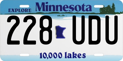 MN license plate 228UDU