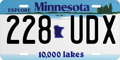 MN license plate 228UDX