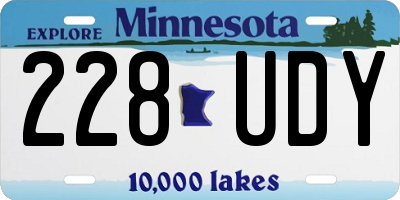 MN license plate 228UDY