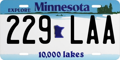 MN license plate 229LAA