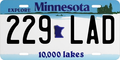 MN license plate 229LAD