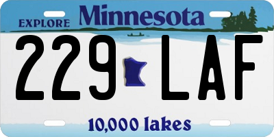 MN license plate 229LAF