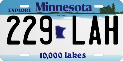 MN license plate 229LAH