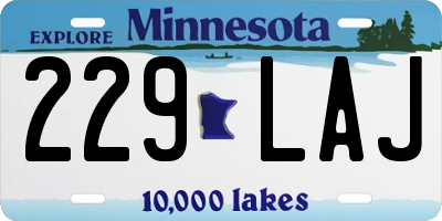 MN license plate 229LAJ