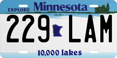 MN license plate 229LAM