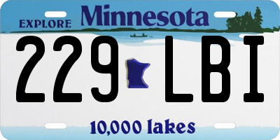 MN license plate 229LBI