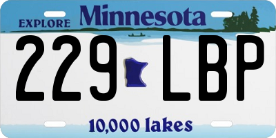 MN license plate 229LBP