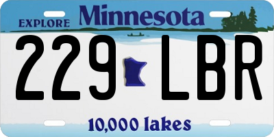 MN license plate 229LBR
