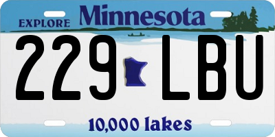 MN license plate 229LBU