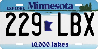 MN license plate 229LBX